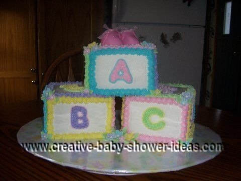 colorful abc blocks cake