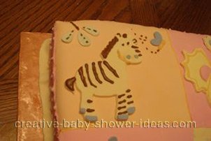 animal cakes closeup of zebra animal quilt blocks cake