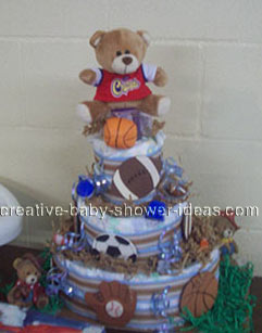 all sports bear diaper cake