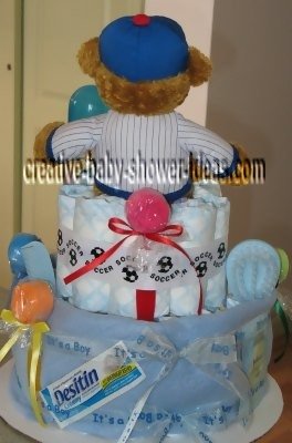 back of chicago cubs diaper cake