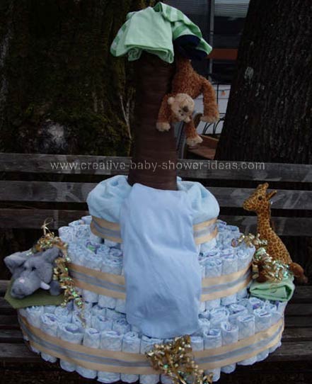 safari animals diapers cake