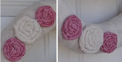 closeup of fabric roses