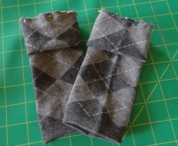 2 crew socks ready to sew