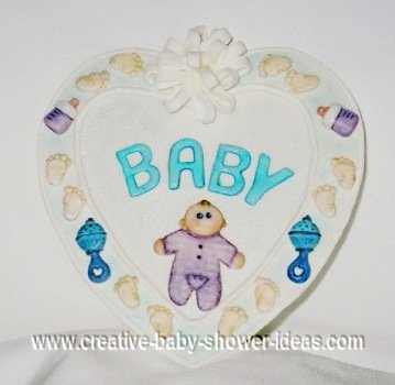 6 inch fondant baby plaque with baby designs