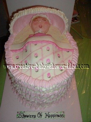 baby sleeping in a bassinet cake