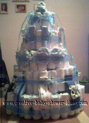 blue boy diaper cake
