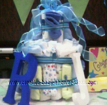 mod monogram diaper cake