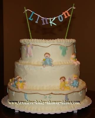 little babies baby shower clothesline cake