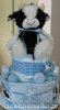 blue and white plaid got milk cow diaper cake