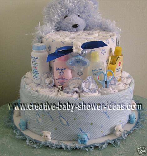 lavender teddy bear diaper cake