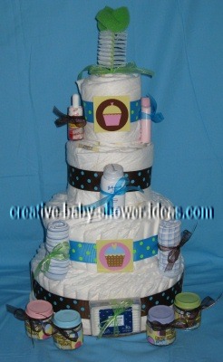 sweet cupcakes polka dot diaper cake