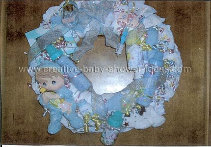 blue baby doll diaper wreath