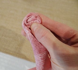 wrapping a fabric rose