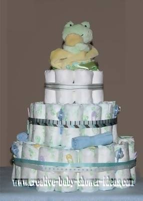 light frog diaper cake