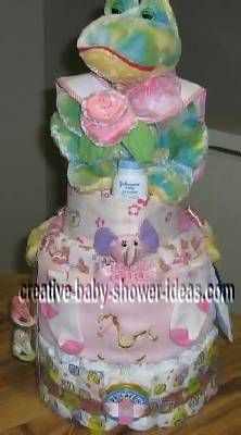 baby frog diaper cake watercolor frog diaper cake