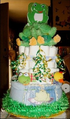 fly trap frog diaper cake