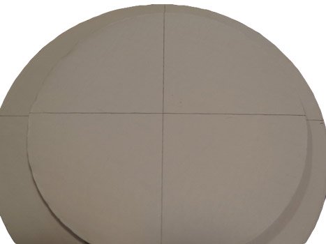 find the center point for the underside of your cake circles