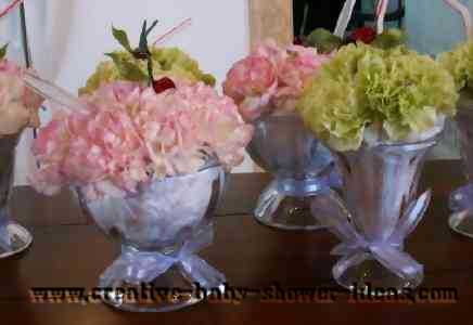 ice cream fresh flower centerpiece