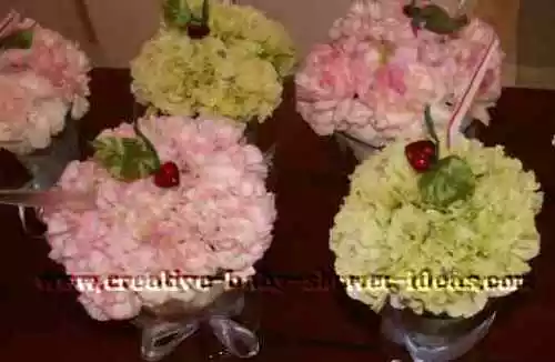 flower ice cream sundaes