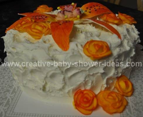 another view of the sleeping baby lily cake