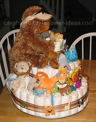 side of gorilla nappy cake