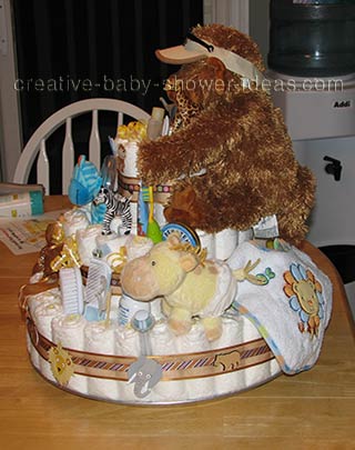 other side of gorilla nappy cake