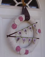 shabby chic baby shower wreath