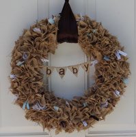 scrappy baby shower wreath