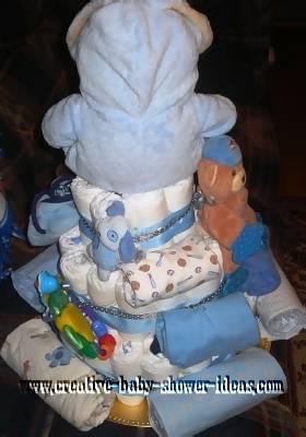 back of boy diaper cake