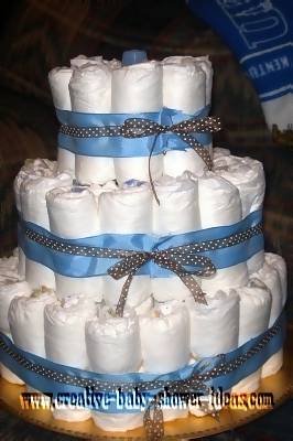 polka dot boy diaper cake