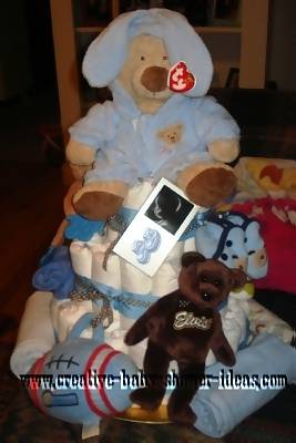 sport bear boy diaper cake