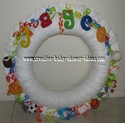 sports diaper wreath colorful sports ball diaper wreath