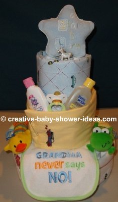 moon and stars diaper cake blue and yellow moon and stars diaper cake
