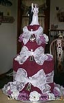 purple wedding towel cake