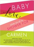 stripes of love baby shower invitation