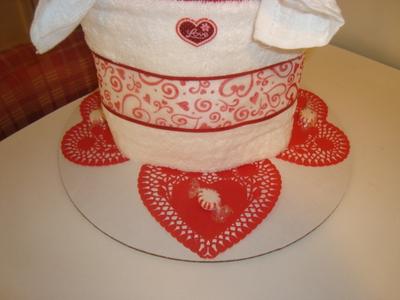 valentines towel cake