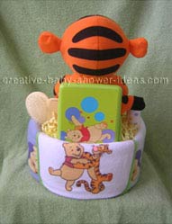 back of tigger blanket diaper cake