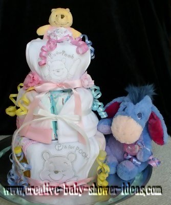 winnie the pooh and eeyore diaper cake